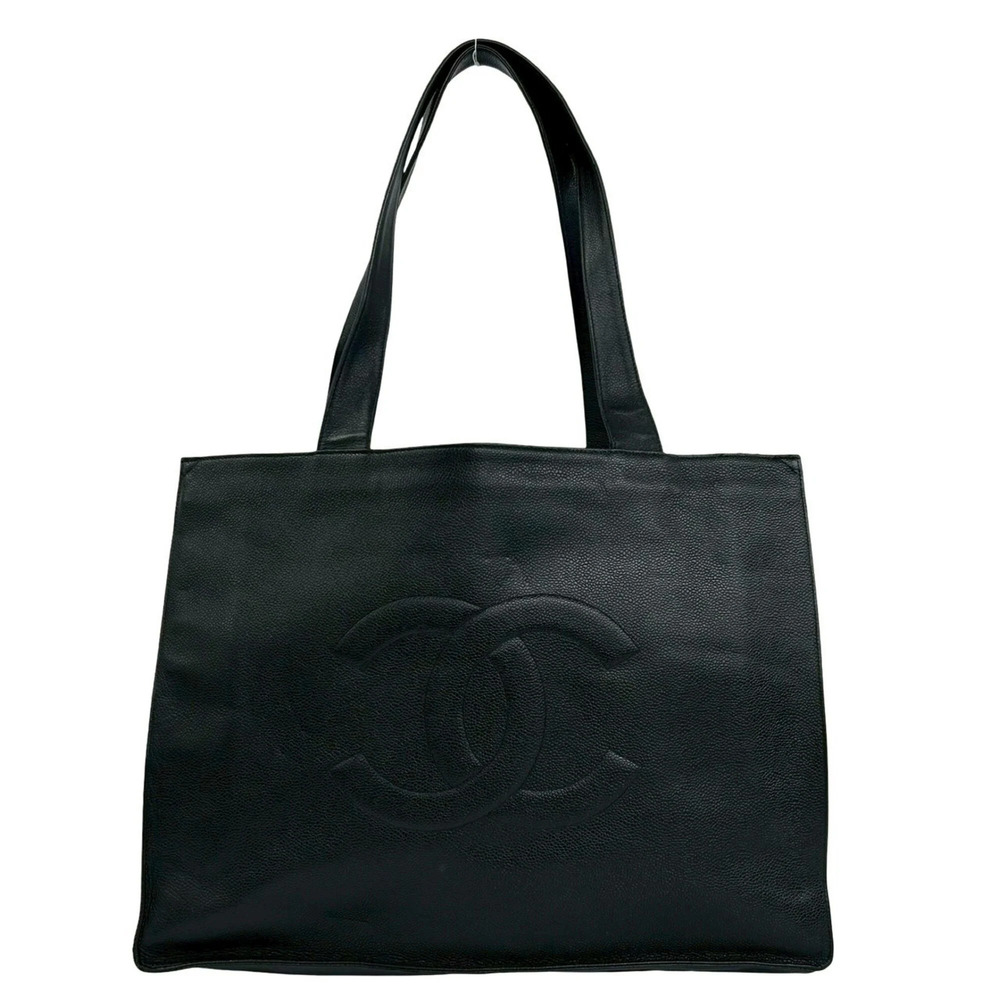 CHANEL Coco Caviar Skin Tote Bag, Semi-Shoulder Black, 40984